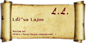 Léva Lajos névjegykártya